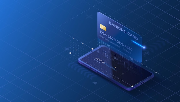 Vector mobile payment concept. smartphone online invoice application. isometric vector illustration.