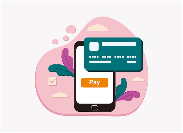 Mobile payment transfer Financial transactions on money transfers through mobile systems vector illustration