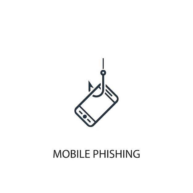 Icona di phishing mobile. illustrazione semplice dell'elemento. disegno di simbolo di concetto di phishing mobile. può essere utilizzato per web e mobile.