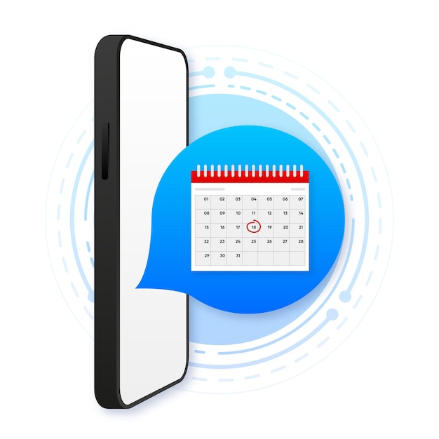 Mobile phone Calendar with important deadline date Event appointment concept Online scheduled agenda