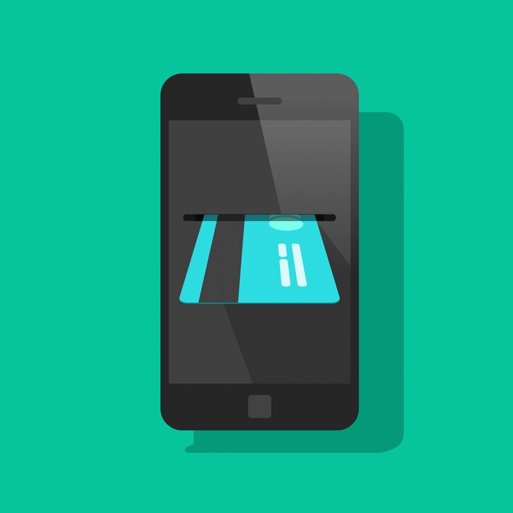 Vector mobile phone or cellphone payment by credit card