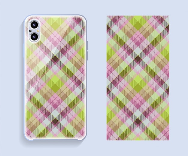 Mobile phone cover design. template smartphone case vector pattern.