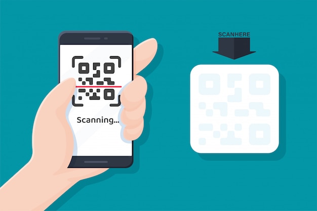Gestione del telefono cellulare con scansione del codice qr per il pagamento e collegamento al sito web.