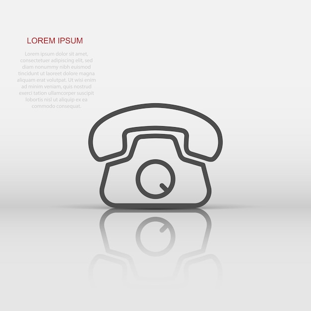 Mobile phone icon in flat style Telephone talk vector illustration on white isolated background Hotline contact business concept