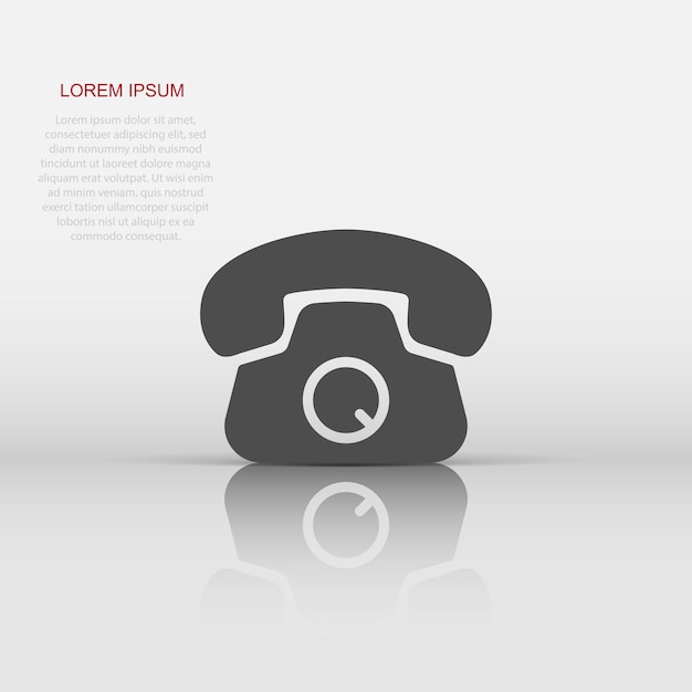 Mobile phone icon in flat style Telephone talk vector illustration on white isolated background Hotline contact business concept