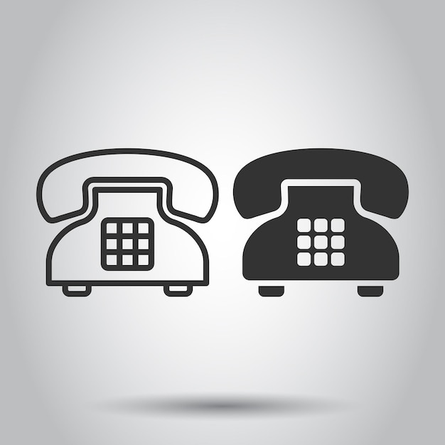 Mobile phone icon in flat style Telephone talk vector illustration on white isolated background Hotline contact business concept