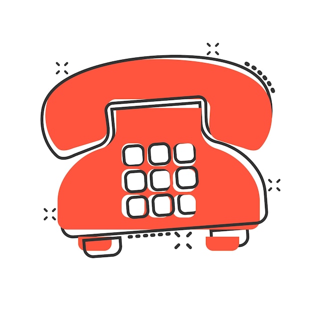 Вектор Иконка мобильного телефона в комическом стиле телефонные разговоры мультипликационная векторная иллюстрация на белом изолированном фоне