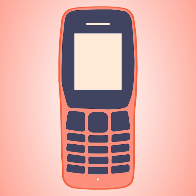 Vector mobile phone icon, mobile phone with screen, illustration of a phone