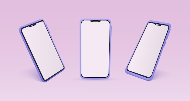 Mobile phone mockup from different angles