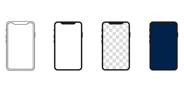 Mobile phone mockup vector.  Smartphone mockup. Device front view.  Vector illustration.