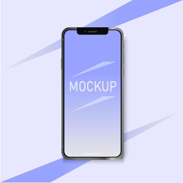 Vector mobile phone mockup vector with mesh gradient design. phone template.