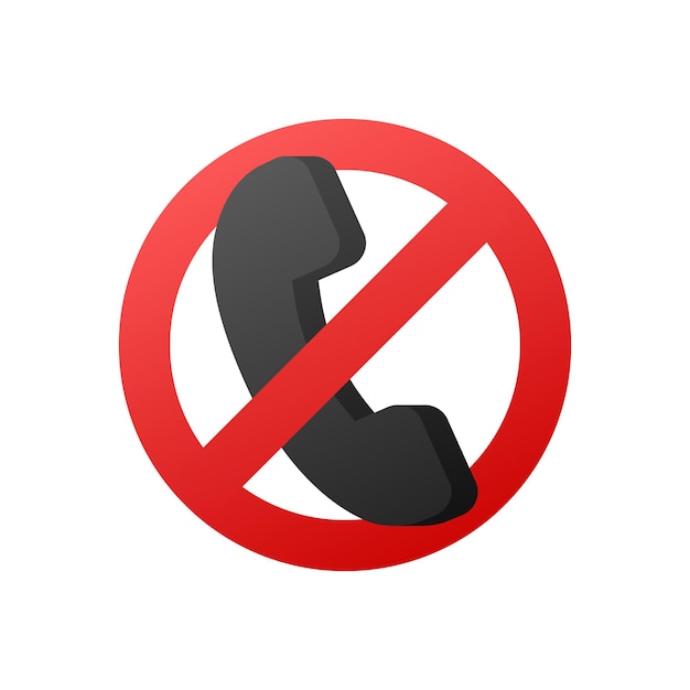 Vector mobile phone prohibited no cell phone sign vector stock illustration