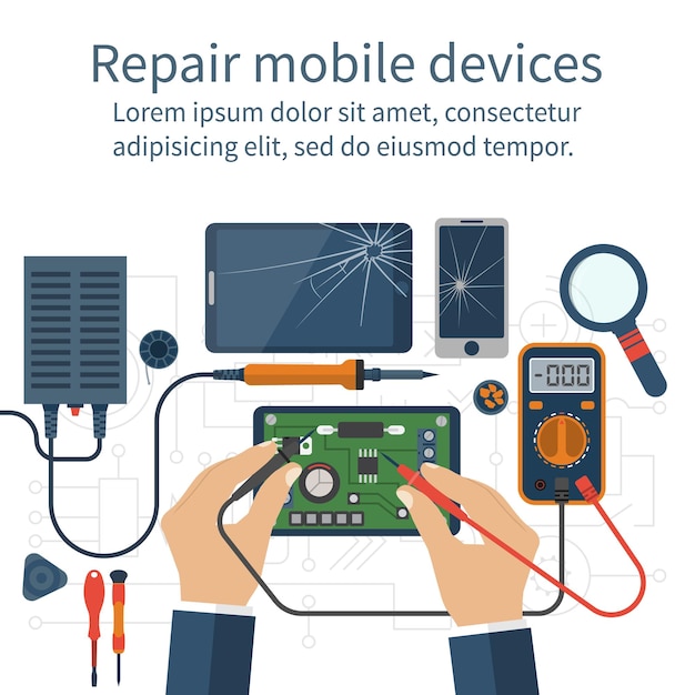 Vector mobile phone repair