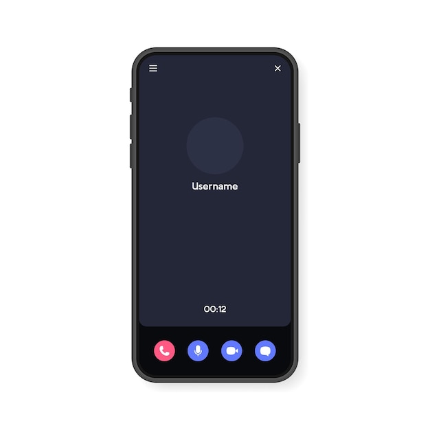 Интерфейс экрана видеовызова мобильного телефона для видеочата в социальных сетях и общении Шаблон макета смартфона Векторная иллюстрация