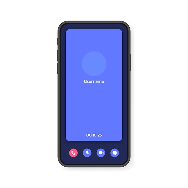 Интерфейс экрана видеозвонка мобильного телефона для видеочата, социальных сетей и общения. Смартфон
