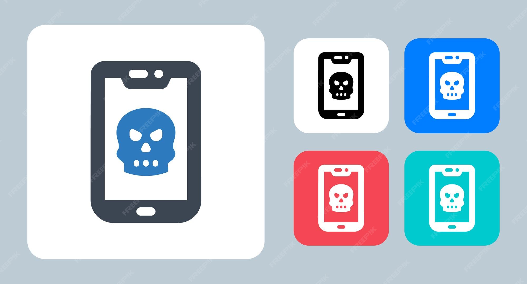 Premium Vector | Mobile phone virus icon vector illustration sign symbol flat  icons