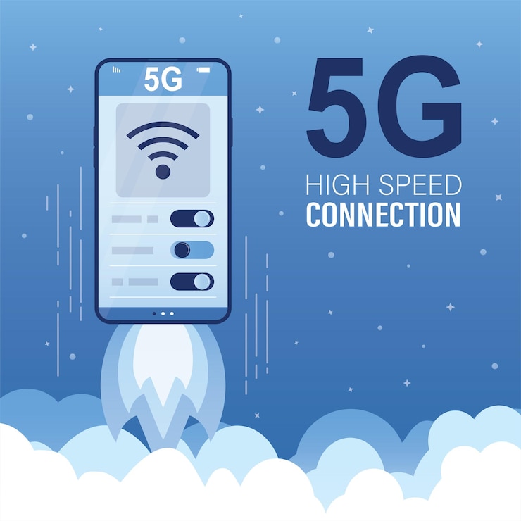 Vector 5g インターネットを搭載した携帯電話はロケットのように宇宙を飛ぶ高速な wi-fi と通信
