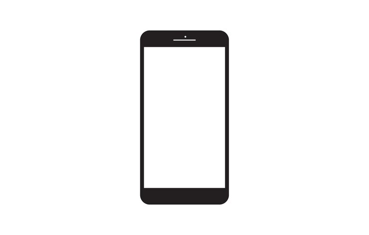 Vector 空の画面とフロントカメラの携帯電話 白い背景のフラットスタイルのベクトルイラスト
