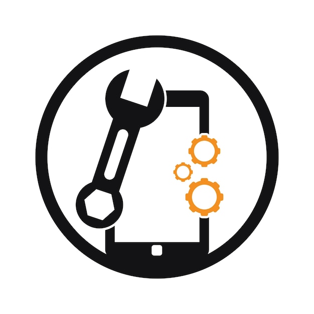 Шаблон дизайна логотипа мобильного ремонта