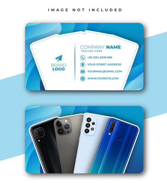 Vector mobile shop concept business card design