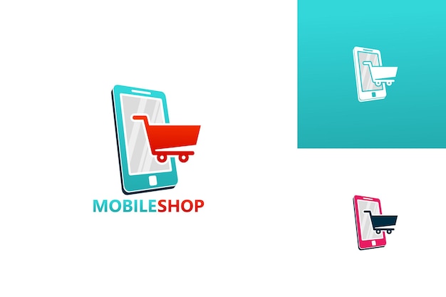 Mobile shop logo template design vector, emblem, design concept, creative symbol, icon