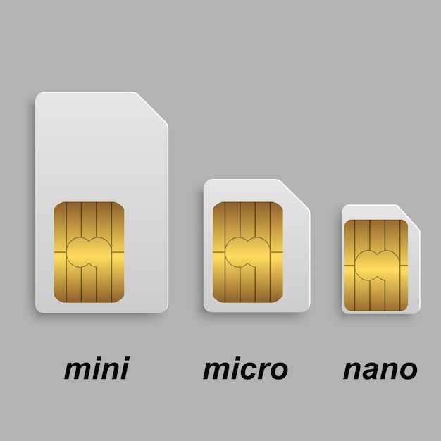 Mobile sim card types set