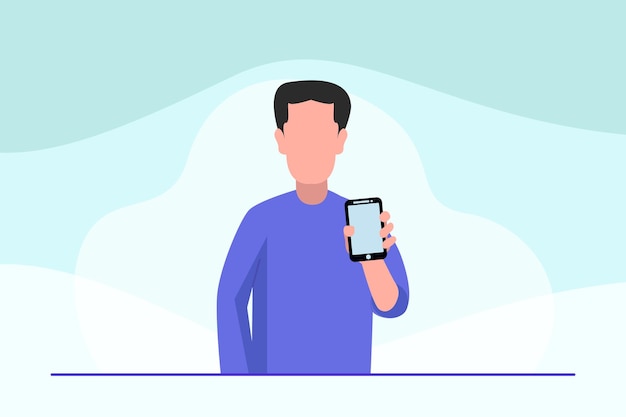 モバイルスマートフォン コンセプト カラーフラットベクトルイラスト
