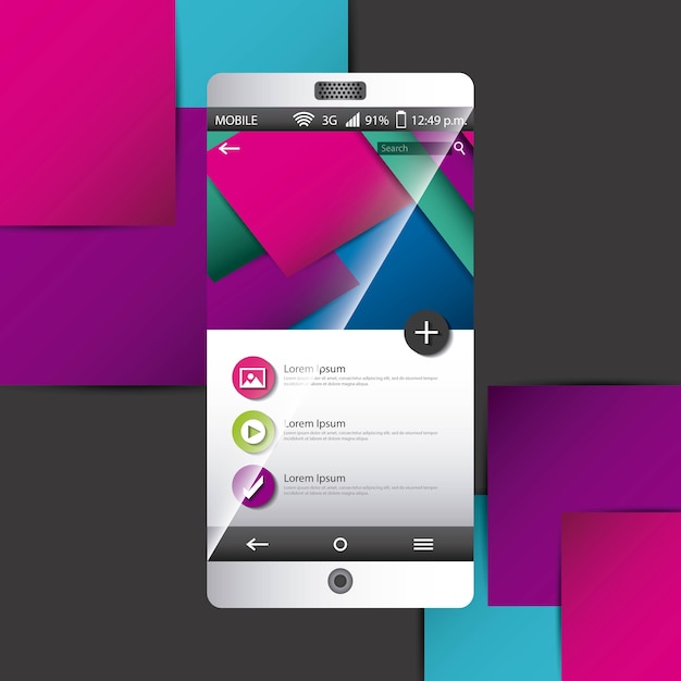 Vector mobile template  design