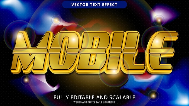 Mobile text effect editable eps file