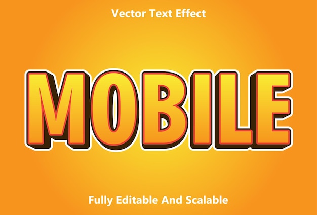 Mobile text effect with orange color editable