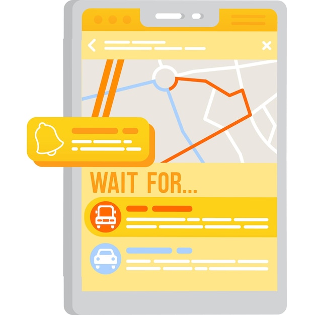 모바일 추적기 앱 아이콘입니다. 최상의 경로 벡터를 선택하십시오. 스마트폰 도로 추적기. 목적지 위치 및 탐색 장소
