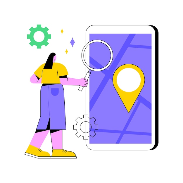 Vector mobile tracking soft abstract concept vector illustration