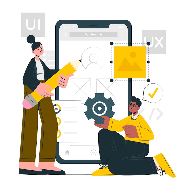 Vector mobile ui-ux concept illustration