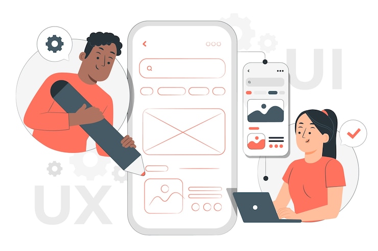 Vector mobile ui-ux concept illustration