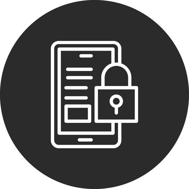 保護とセキュリティのアイコンセットのモバイルアンロックベクトルアイコンのイラスト