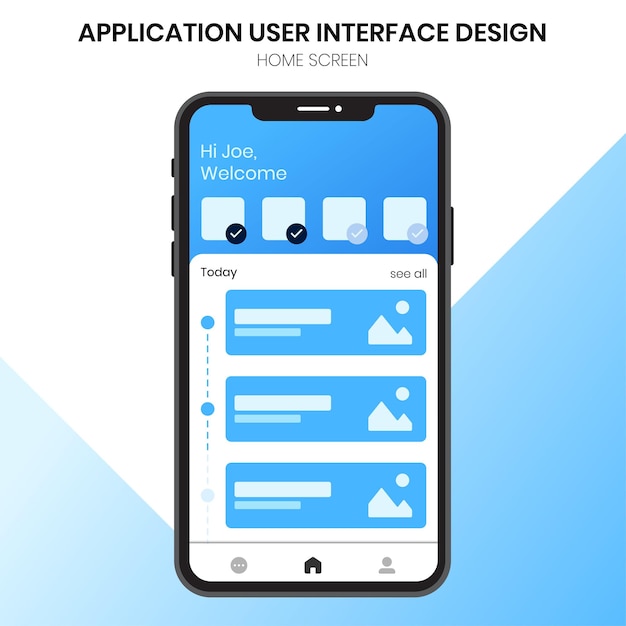 mobile user interface dashboard view