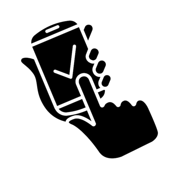 mobile verification line icon person smartphone checkmark user authentication approval identity mobile app confirmation secure access technology digital verification account profile