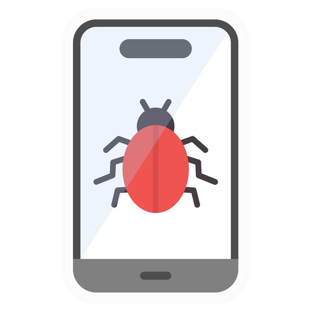 Mobile virus icon vector afbeelding Kan worden gebruikt voor Cyber Security