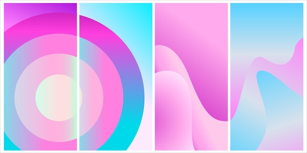 Vector mobile wallpaper colorful wave gradient template design