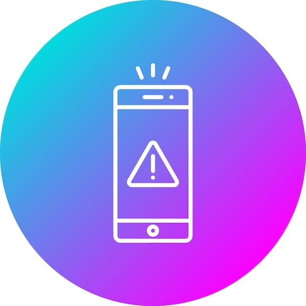 Vector mobile warning vector icon can be used for protection and security iconset