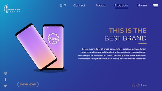 Mobile web template and landing page design