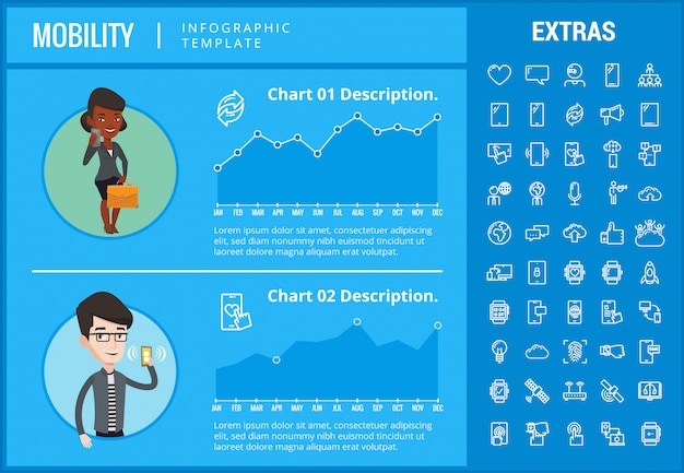 Modello, elementi ed icone infographic di mobilità