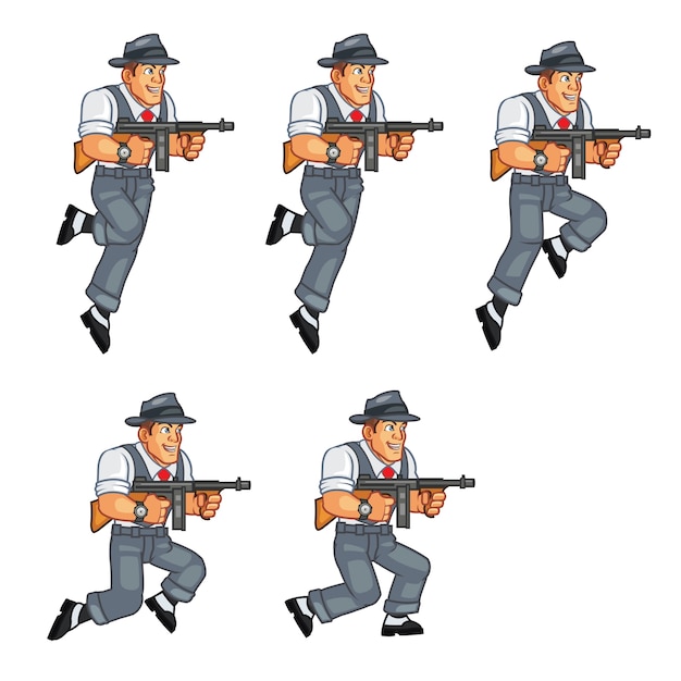 Mobster gunman game sprite