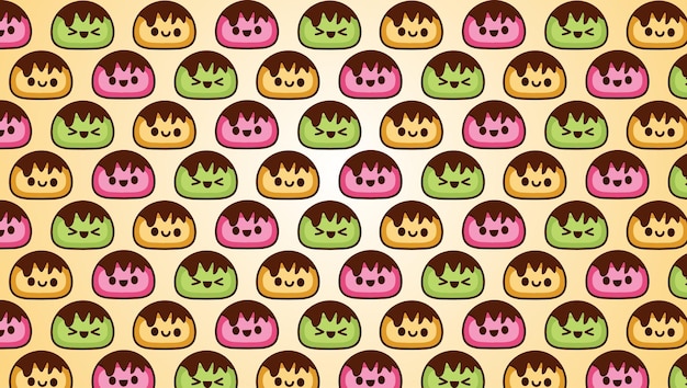 Mochi Aziatisch Voedsel Thema Digitale Papier Patroon Wallpaper Achtergrond