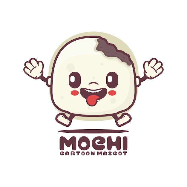 Mochi cartoon mascot food vector illustration