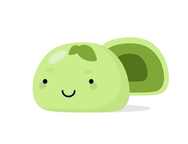 Mochi character design. Japanese cartoon desserts. vector illustration in a flat style.