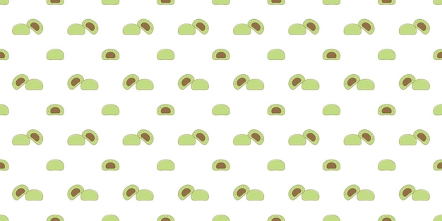 Mochi Japanese Food Seamless Pattern Flat Design Doodle