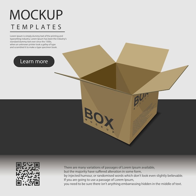 Mock up box trasporta su sfondo grafico