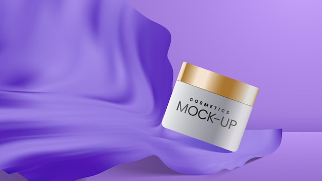 Mock up cream in a purple background