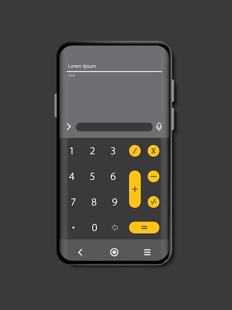 Mock up mobile phone color black on gray background